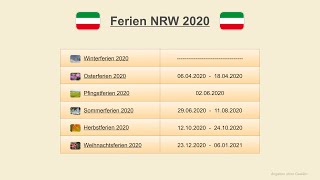 Ferien NRW 2020 [upl. by Gwyn824]