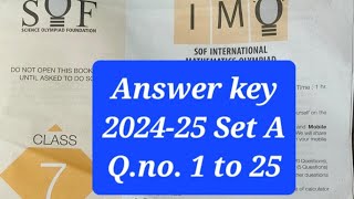 SOF maths Olympiad 202425 class 7 Solution of SET A question 125  class 7 IMO 202425 SET A [upl. by Ranjiv]