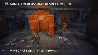 3 Added Eyeblossoms Resin Clump etc  Minecraft Snapshot 24w44a [upl. by Asnerek656]