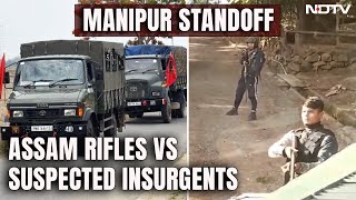 Manipur Standoff Between Assam Rifles Armoured Vehicle And Suspected Insurgents [upl. by Kirit]