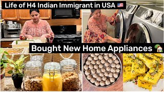 Indian Mom BusyProductive Morning Routine Bought New Home Appliances Kitchen cleaning Routine [upl. by Reedy176]