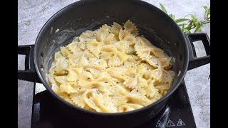 Creamy Farfalle White Sauce Pasta10 min  instant butterfly pasta breakfast  dinner recipe [upl. by Noired]