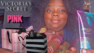 HUGE VICTORIA SECRET SEMI ANNUAL SALE 2023 HAUL  PINK CHRISTMAS SHOPPING HAUL ❄️🛍️ [upl. by Cirek]