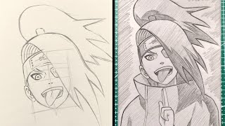 How to Draw Deidara Akatsuki  learn to draw  step by step anime drawing [upl. by Body]