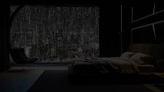 Rain Sounds for Sleeping By A Window During A Night Thunderstorm For Deep Sleep [upl. by Brenna391]