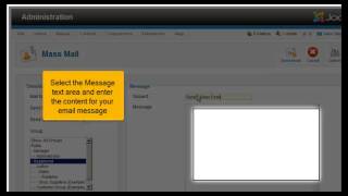 How to use Mass Mail in Joomla 25 [upl. by Llevram4]