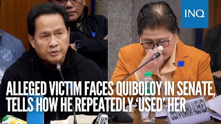 Alleged victim faces Quiboloy in Senate tells how he repeatedly ‘used’ her [upl. by Olnee615]