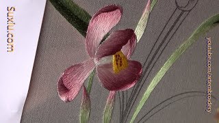 Hand embroidery chinese suzhou embroidery orchid3 broderie ricami [upl. by Adnoved4]