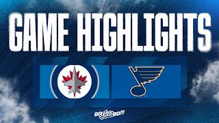 St Louis Blues vs Winnipeg Jets  Game Highlights [upl. by Niattirb]