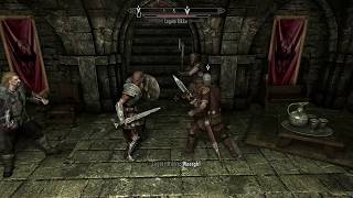 Skyrim Tullius amp Rikke vs Ulfric and Galmar NPC fight [upl. by Gayelord]