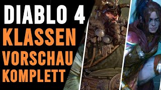 DIABLO 4  Alle KLASSEN Vorstellung ÜBERSICHT und BELIEBTHEIT [upl. by Nedle]