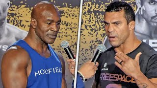 FINAL WORDS  Evander Holyfield and Vitor Belfort after Weigh In • Triller Fight Club [upl. by Alper434]