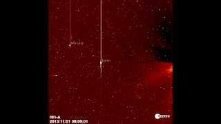 ISON in the STEREO Ahead Heliospheric Imager HIA  Nov 2126 [upl. by Quintie]