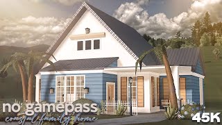 45k No Gamepass Coastal Family Home  Roblox  Bloxburg House build  Speedbuild [upl. by Weatherley]