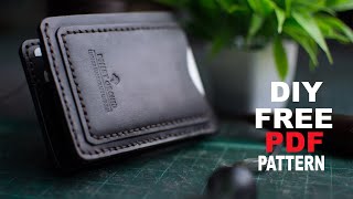 Making a Bifold wallet from vegetable tanned leather Buffalo DIY with pattern PDF [upl. by Eivlys]