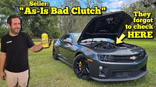 I Bought an Auction Camaro ZL1 with a quotBad Clutchquot and Fixed it in 3 Minutes [upl. by Wrand]