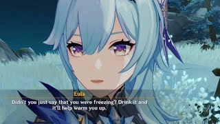 Eula Gives You Hot Milk  Genshin Impact  Eula Cutscene [upl. by Enailuj]