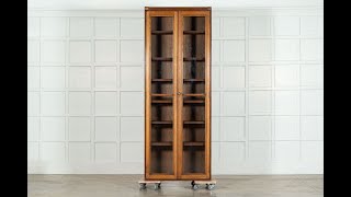 English Oak Glazed Haberdashery Cabinet [upl. by Chickie]