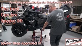 The best Can Am Spyder lift on the market  Pitbull Motorcycle lifts The Spyder Shop [upl. by Najar]