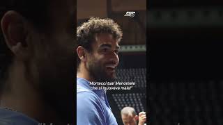 Jannik Sinner amp Matteo Berrettini scherzano insieme a Bologna  Coppa Davis 🦊🔨💙 [upl. by Ferreby303]