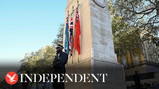 Watch again View of Cenotaph in London as Remembrance Day silence held amid protests [upl. by Renata]