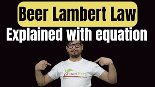 Beer Lambert law in Hindi  Beer Lambert Law explained  Lambert beer law equation [upl. by Spindell]