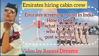 Emirates cabin crew hiring details in India  post screening [upl. by Laddie866]