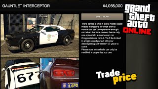 How to unlock Trade price for Gauntlet Interceptor Police Car in GTA Online Cluckin’ Bell Farm Raid [upl. by Bopp]