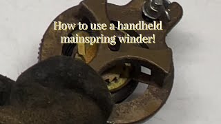 Using a hand held mainspring winder [upl. by Mata]