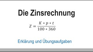 Finanzmathe Zinsrechnung Teil 1 Einstieg tagesgenau Zinsen berechnen [upl. by Puri]