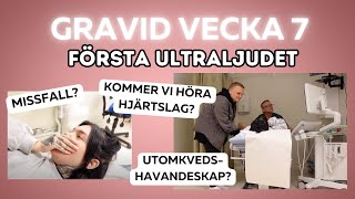 GRAVID VECKA 7 FÖRSTA ULTRALJUDET [upl. by Bbor419]