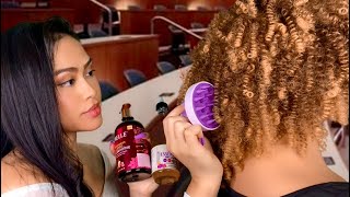 ASMR Girl Plays With Your Curly Hair Scalp Massage Oiling Back ScratchingIn Class gum chewing rp [upl. by Swain]