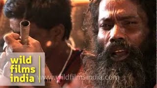 Ganja Baba Aghori smoking a chillum [upl. by Liw]