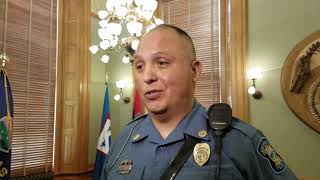 KHP Trooper Raul Carrillo talks about incident with rollover semi [upl. by Eeroc]