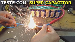 TESTE COM SUPER CAPACITORES 1400 FARADS 16V [upl. by Ytirehc]