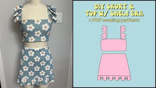 How to Sew a Swim Skort amp Top with Shelf Bra  Abby Top amp Camille Skort  Edgewater Avenue [upl. by Kosse]