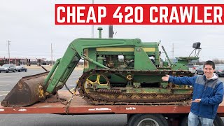 I BOUGHT The CHEAPEST John Deere 420C Crawler Tractor Winch Cable Snapped And I Almost DIED [upl. by Stanhope]