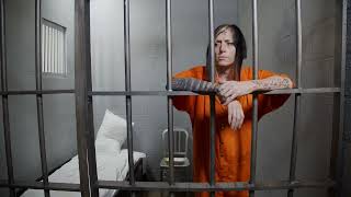 No Copyright Criminal Girl in Prison  Stock Footage Video [upl. by Dean]