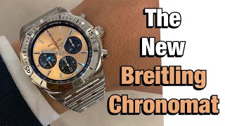 New Breitling Chronomat Review Salmon Dial amp Bullet Bracelet [upl. by Enellij]