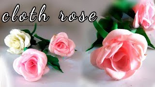 how to make cloth rose  cloth rose craft 2019  cloth rose craft [upl. by Moriah]