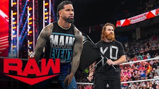 Jey Uso helps Sami Zayn fight off The Judgment Day Raw highlights Oct 16 2023 [upl. by Carrick508]