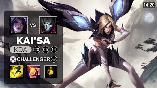 KaiSa vs Jhin ADC  KR Challenger  Patch 1420 Season 14 [upl. by Anilorac]