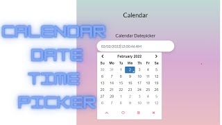 How to make a Calendar Date and time picker by bootstrap  Source code [upl. by Yazbak693]