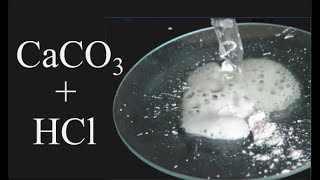 Reaction of CaCO3  HCl Calcium carbonate plus Hydrochloric acid [upl. by Linda]