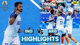 IND Vs ARG Hockey Highlights Harmanpreet Goal Helps India Draw Vs Argentina Paris Olympics 2024 [upl. by Enner]