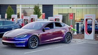 Tesla Model S Plaid Charging Curve Test From 0100 [upl. by Alenas]