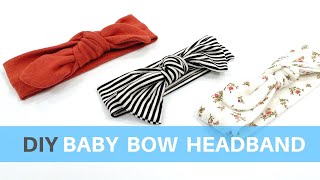 EASY DIY BABY BOW HEADBAND SEWING TUTORIAL [upl. by Suedama873]