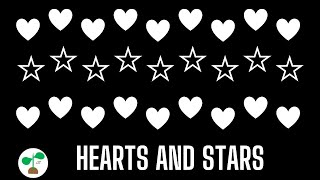 Baby Sensory Video  Hearts and Stars Black and White  High Contrast Music and Fun Animation [upl. by Thedrick]