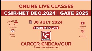 CSIR NET Online Classes  GATE 2025  CSIR NET Online Coaching  Career Endeavour [upl. by Arama811]