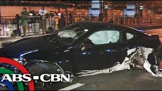 Sports car wrecked in Manila crash [upl. by Fulviah]